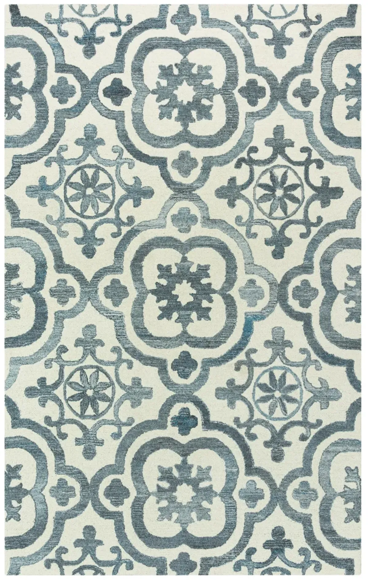 Matrix Blue Scroll Wool/Recycled Polyester 8'6" x 11'6" Rectangle Rug