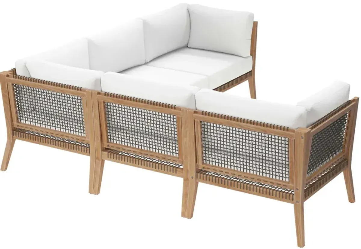 Clearwater Teak 5-Piece  Outdoor Sectional