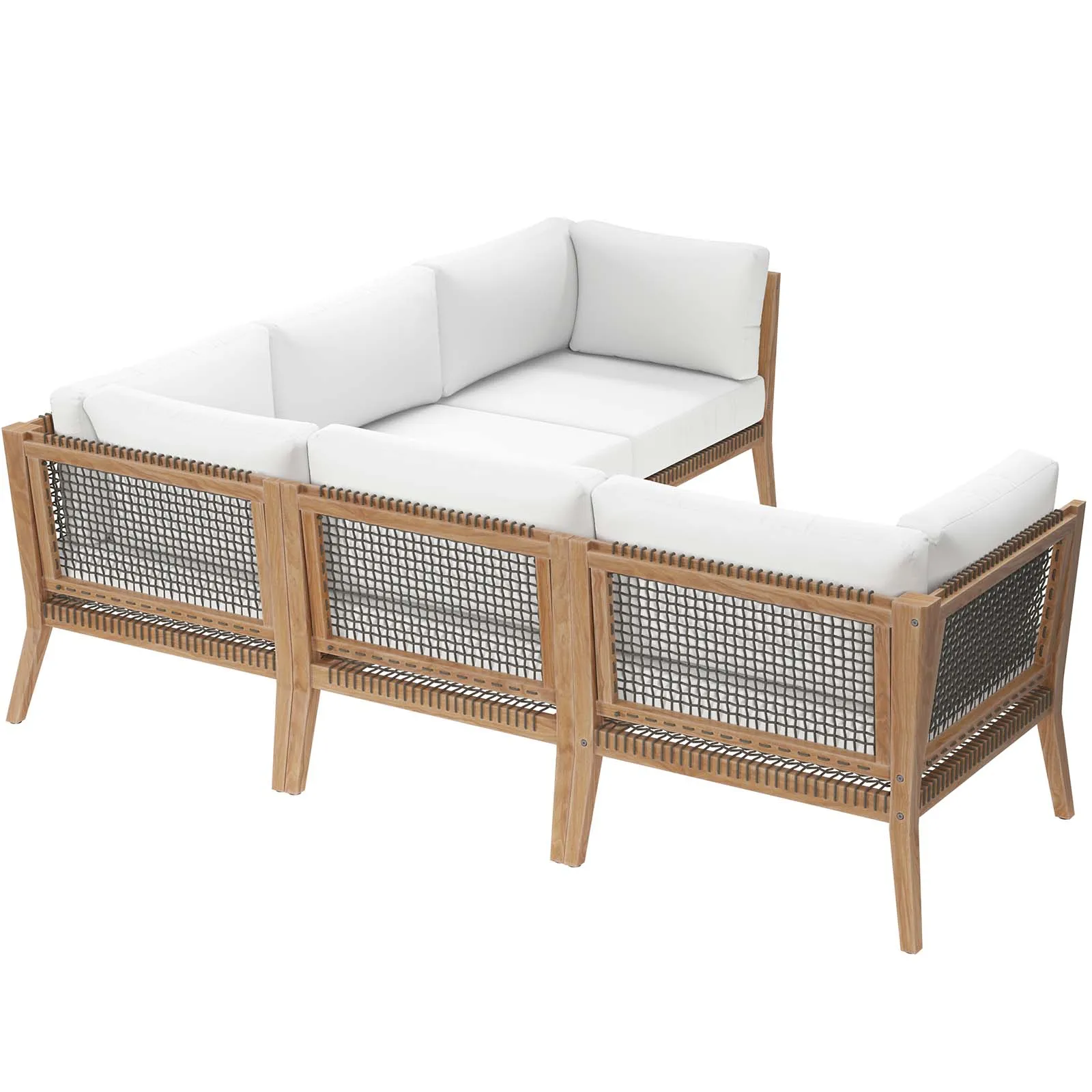 Clearwater Teak 5-Piece  Outdoor Sectional