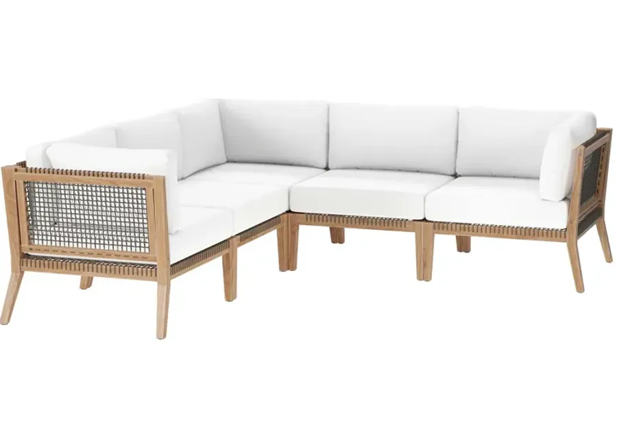 Clearwater Teak 5-Piece  Outdoor Sectional