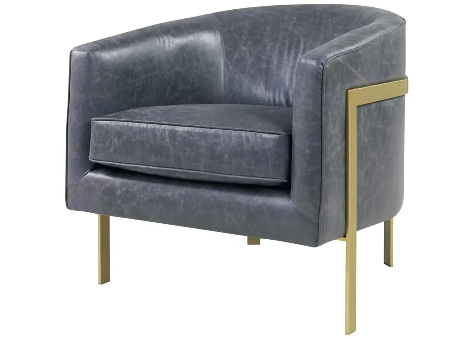 harrod pu accent arm chair gold legs, vintage midnight