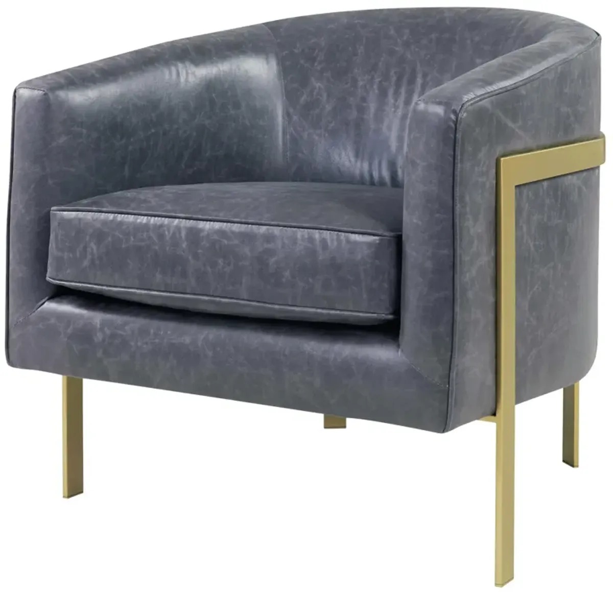 harrod pu accent arm chair gold legs, vintage midnight