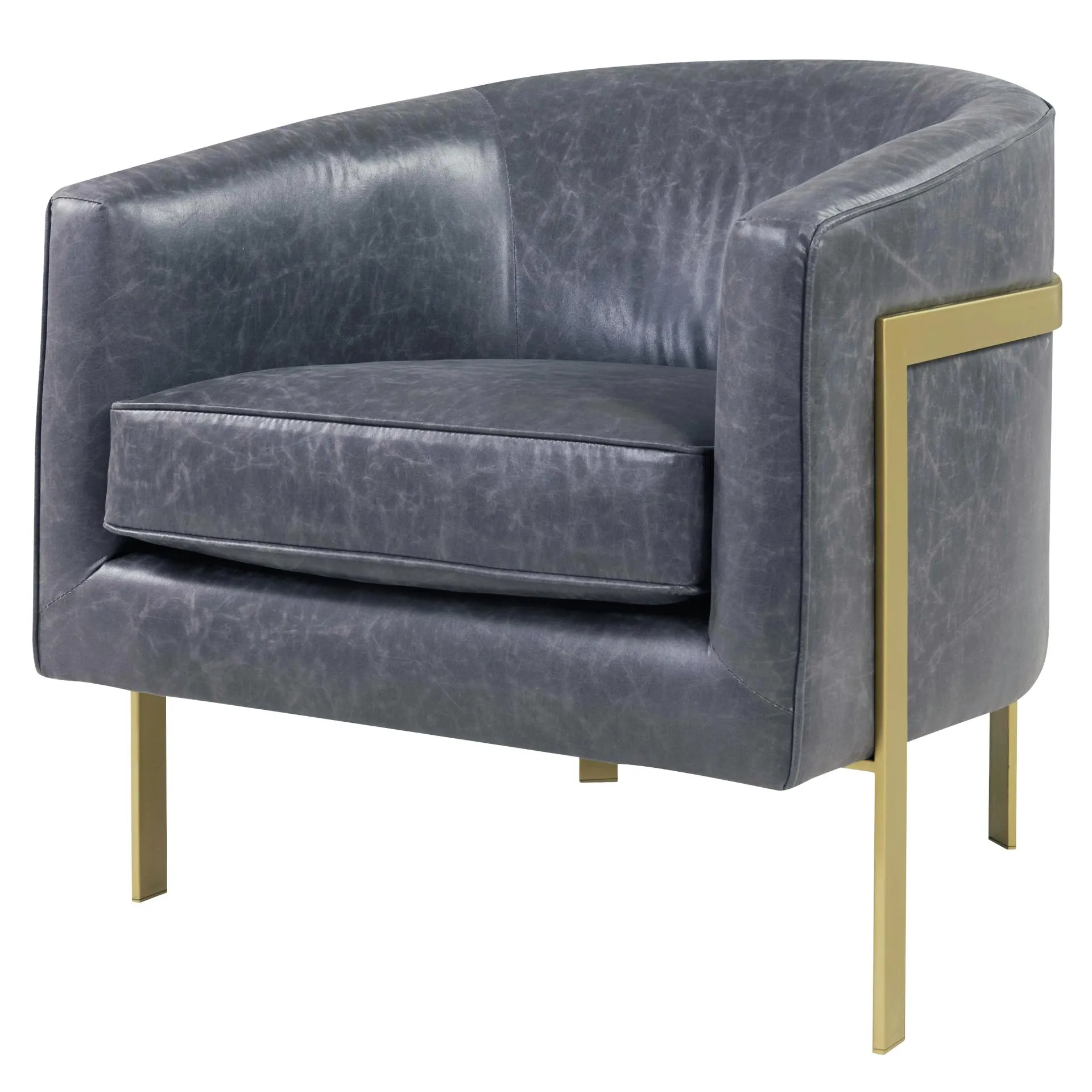 harrod pu accent arm chair gold legs, vintage midnight