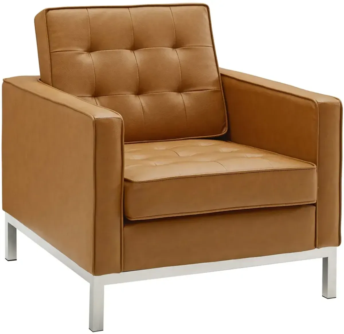 Loft Tufted Faux Leather Armchair