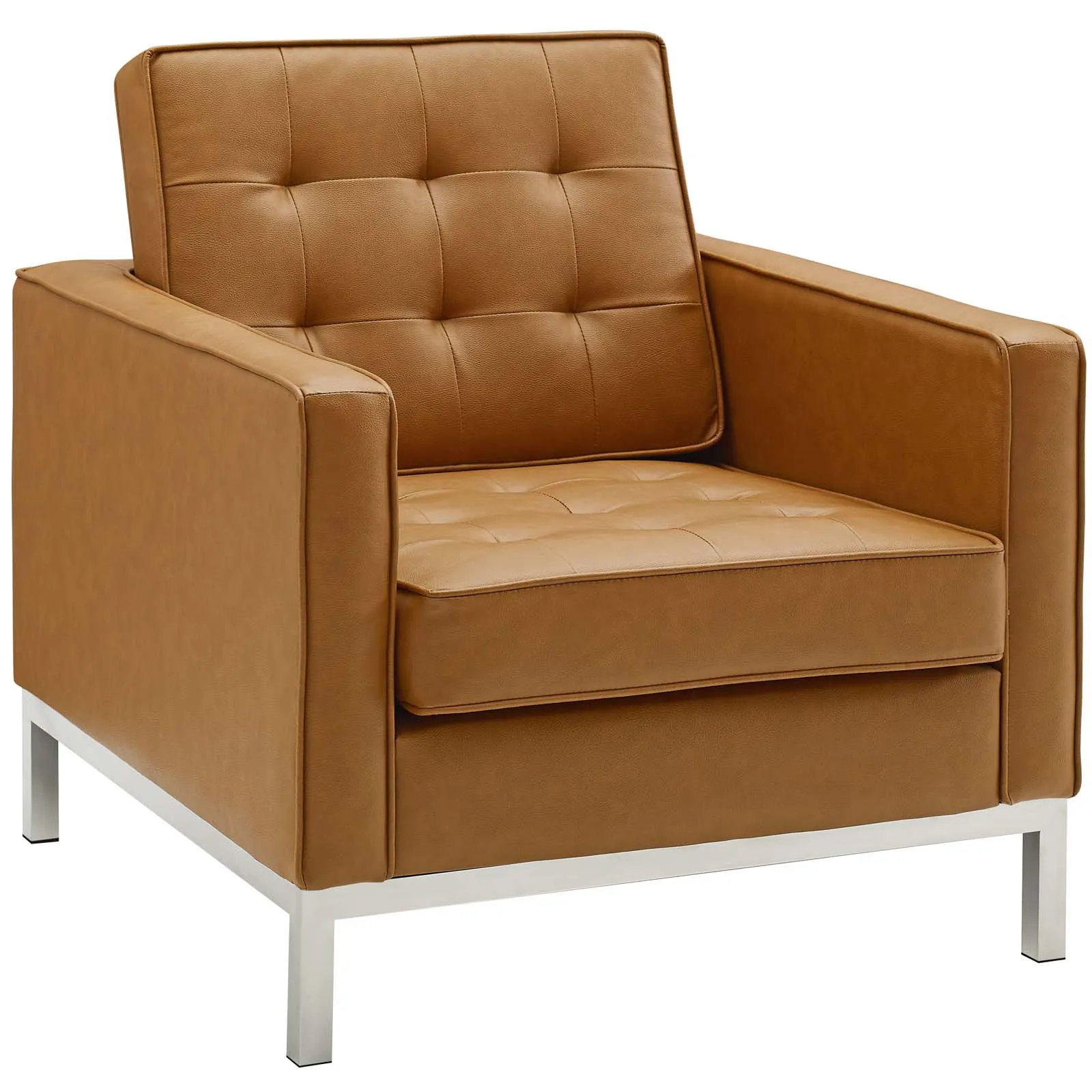 Loft Tufted Faux Leather Armchair