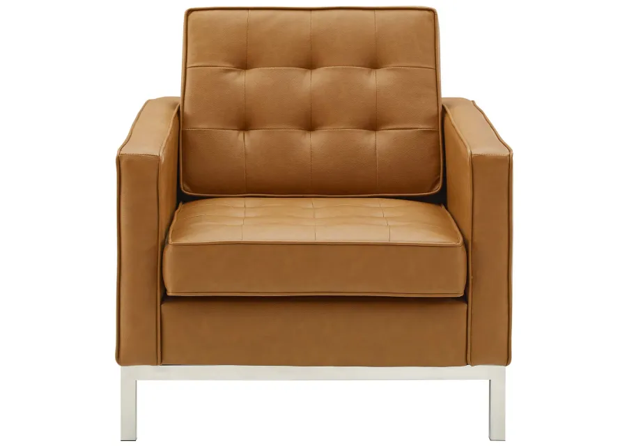 Loft Tufted Faux Leather Armchair