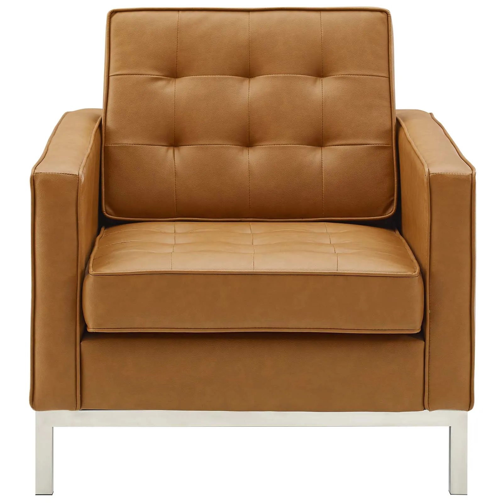 Loft Tufted Faux Leather Armchair