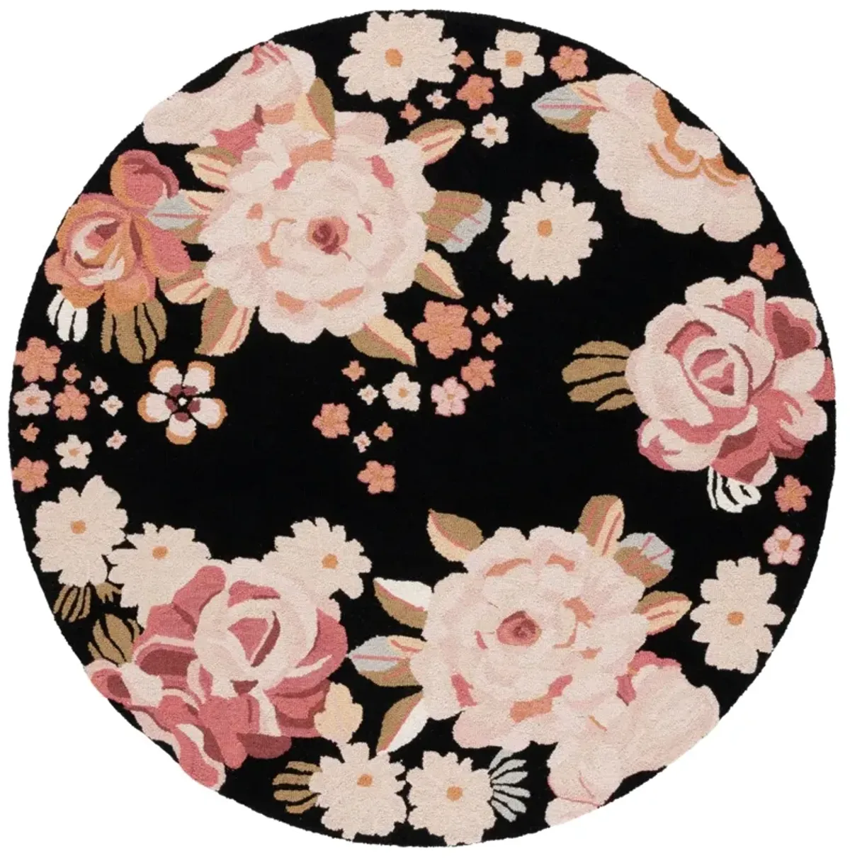 JARDIN 737 BLACK  6' x 6' Round Round Rug