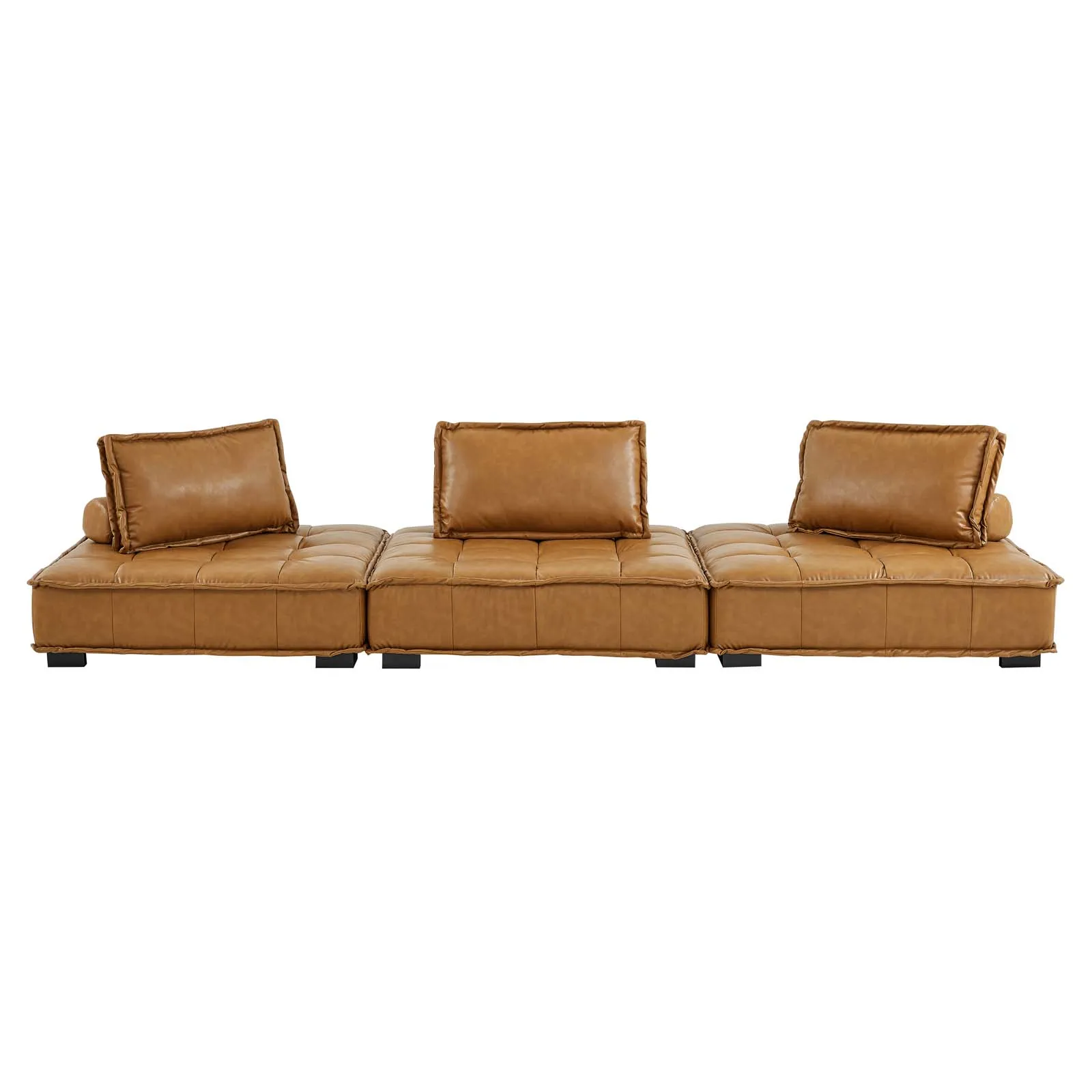 Saunter Tufted Vegan Leather 3-Piece Sofa