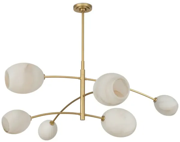 Artemis Chandelier (Natural Brass with Alabaster Glass)