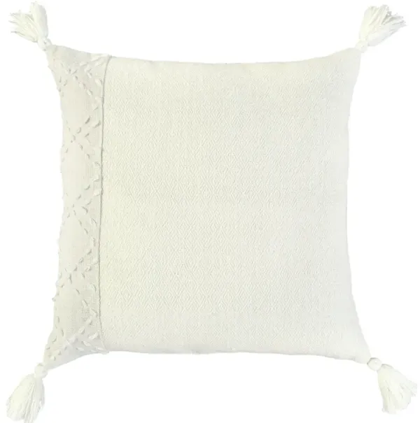 INDOOR OUTDOOR Color Block Ivory/Ivory Pillow
