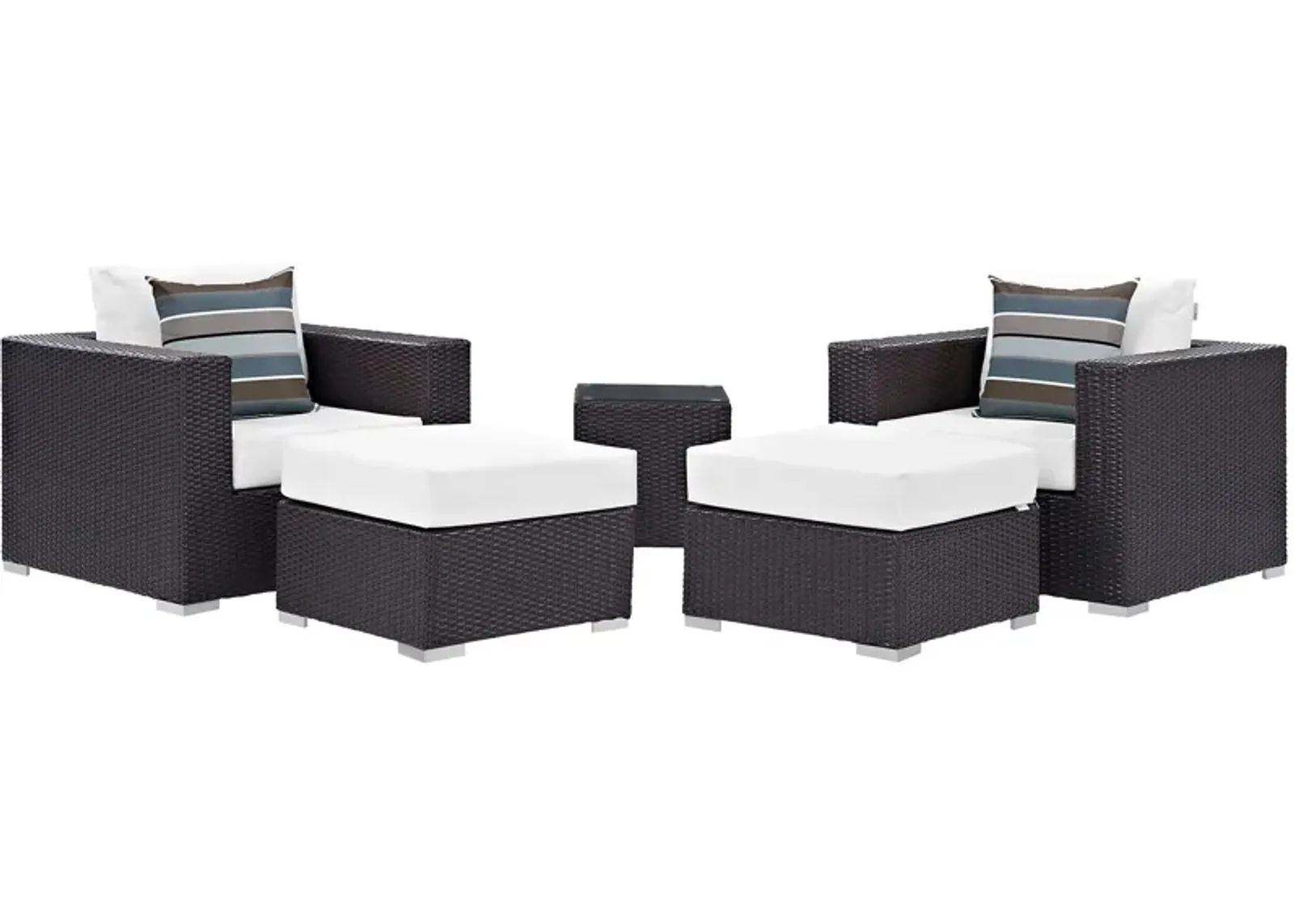 Convene 5 Piece Outdoor Patio Sectional Set