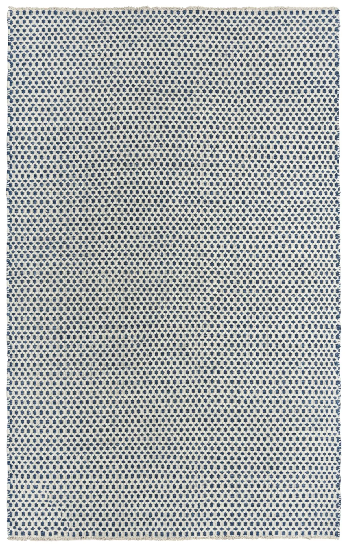 Windsor Blue Basket weave Wool 7'6" x 9'6" Rectangle Rug