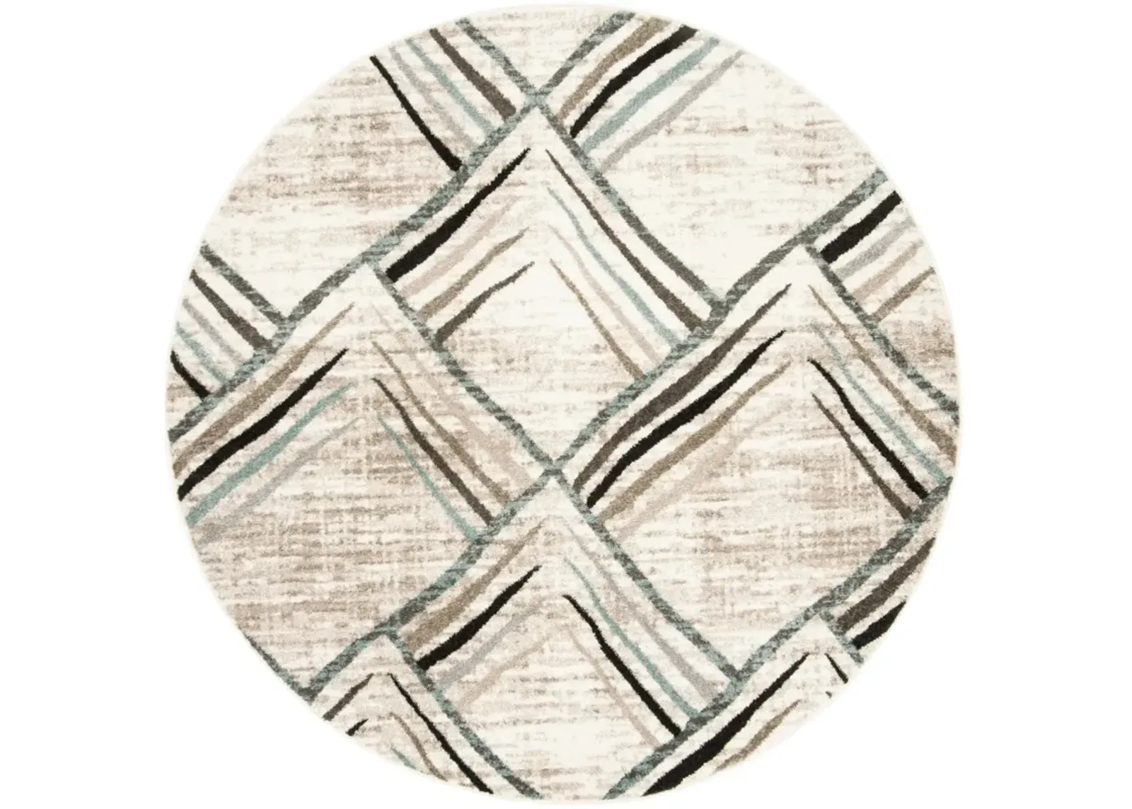 AMSTERDAM 112 CREAM  5'-1' x 5'-1' Round Round Rug