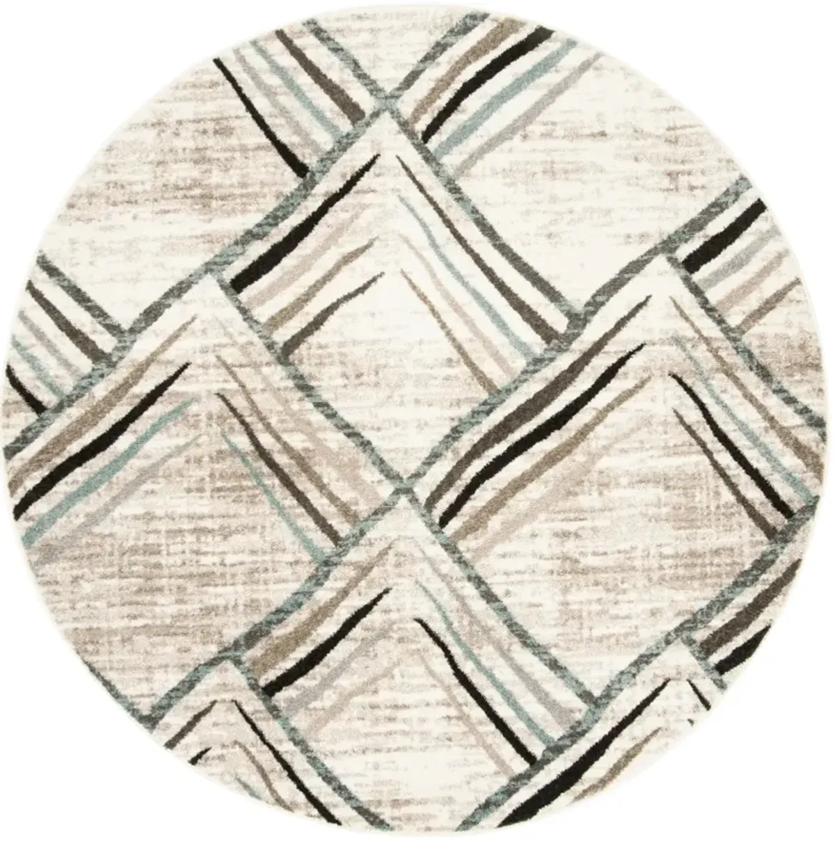 AMSTERDAM 112 CREAM  5'-1' x 5'-1' Round Round Rug