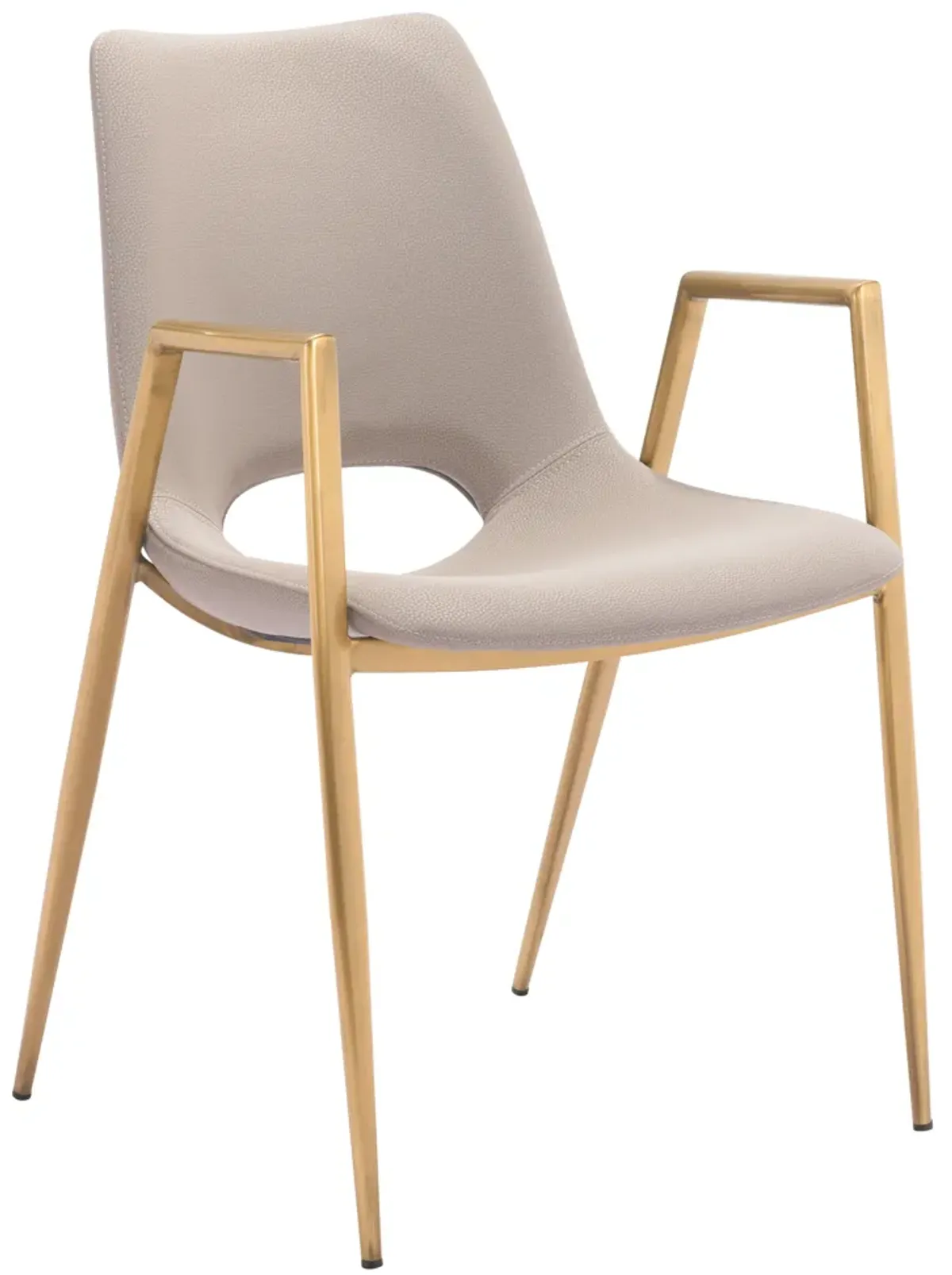 Desi Dining Chair (Set of 2) Beige & Gold