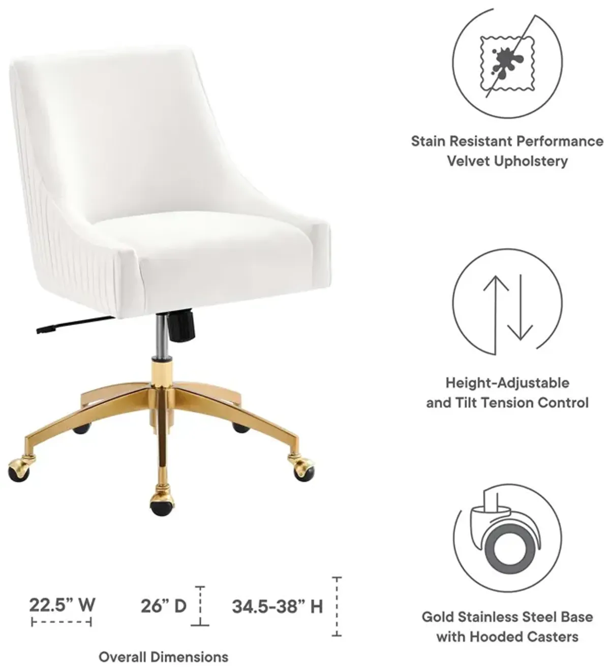 Discern Performance Velvet Office Chair