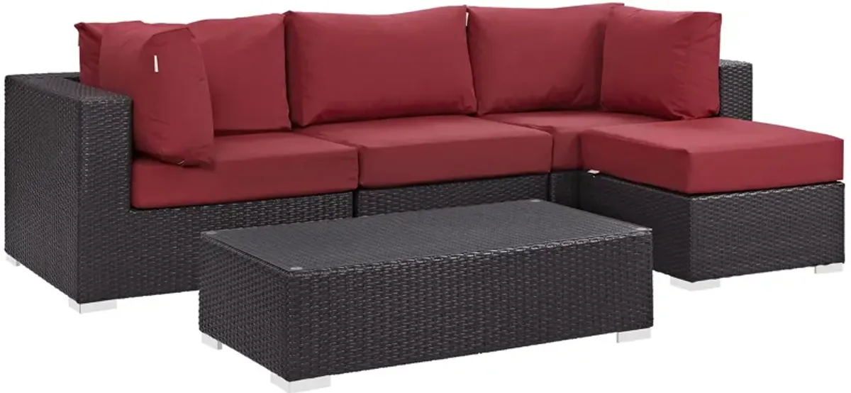 Convene 5 Piece Outdoor Patio Sectional Set