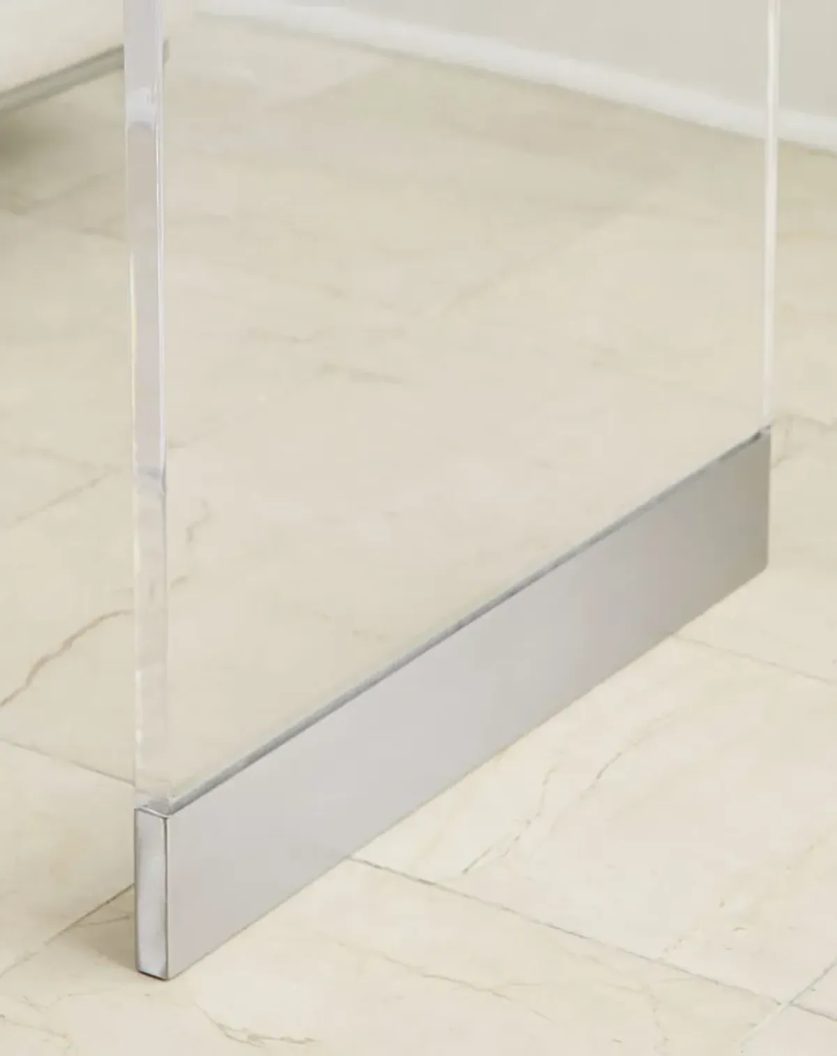 Bowie Console Table in Clear Acrylic and Brushed Stainless Steel