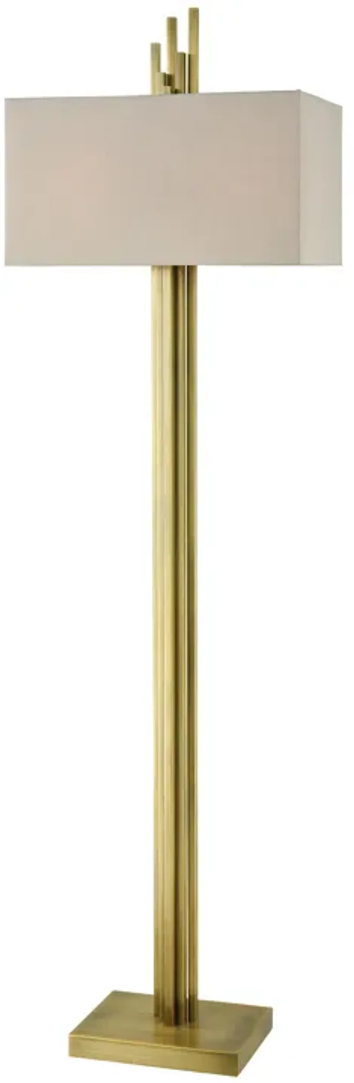 Azimuth 69'' High 2-Light Floor Lamp - Antique Brass - Includes LED Bulbs