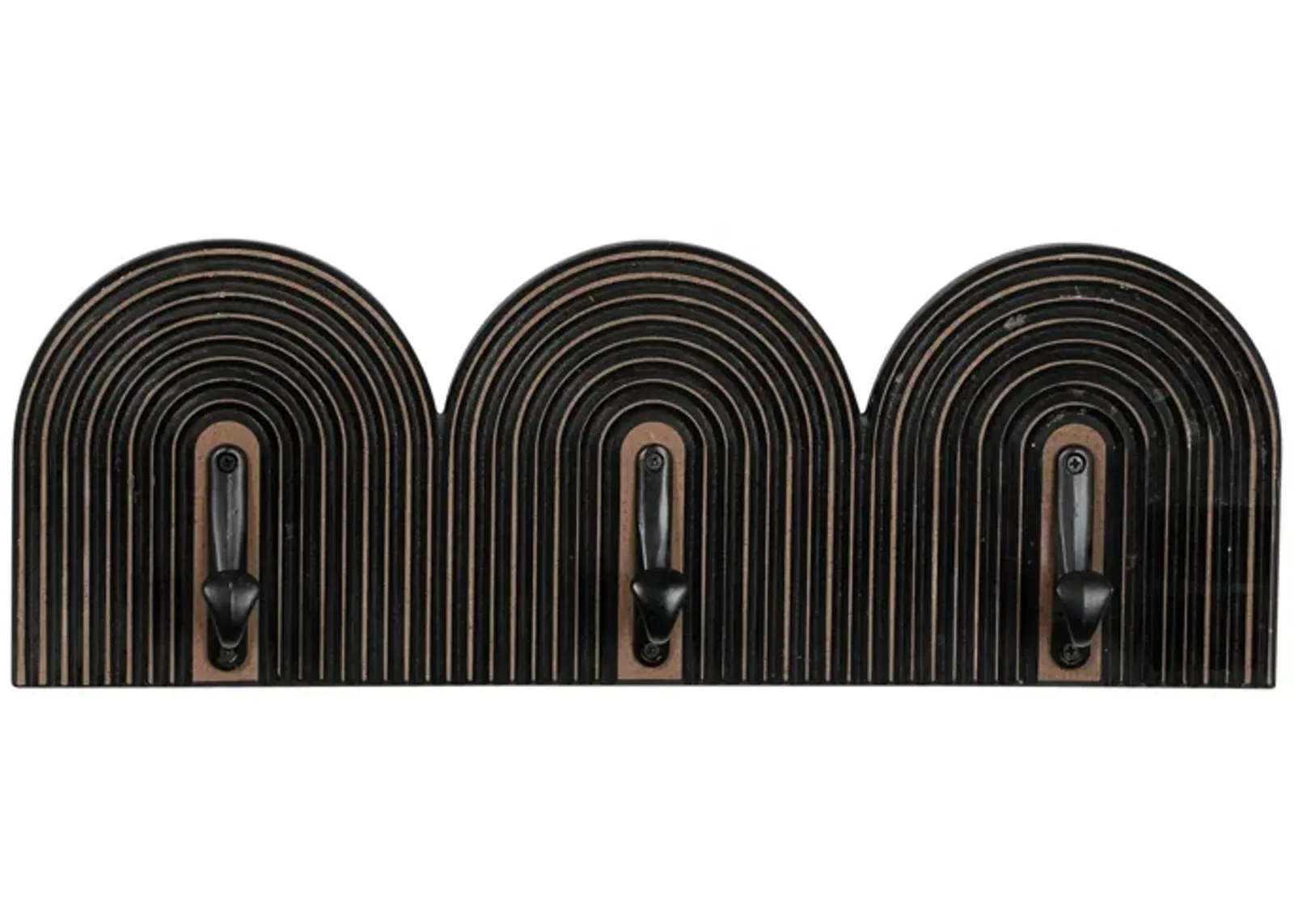 19" 3-arch Wall Hooks, Black