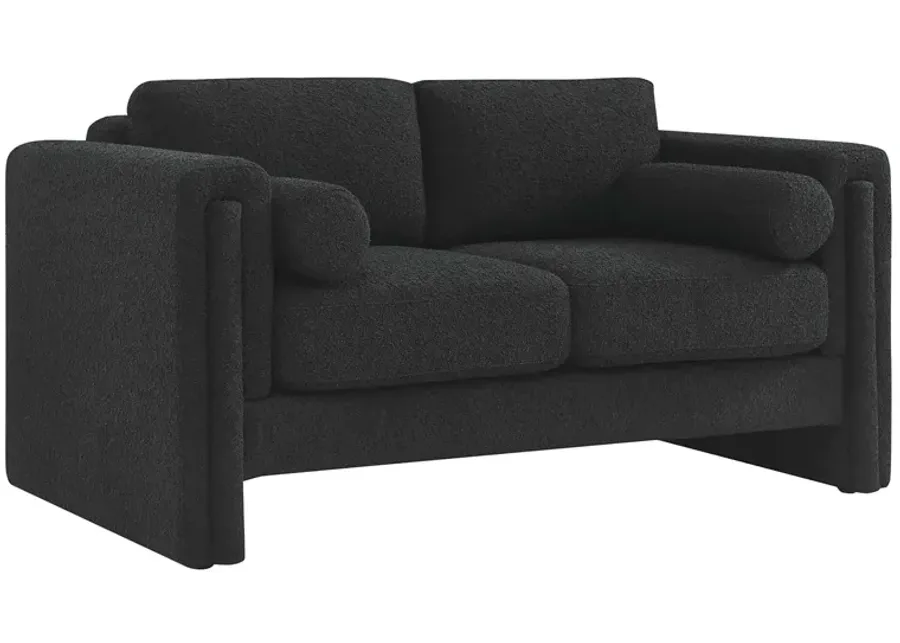 Visible Boucle Fabric Loveseat