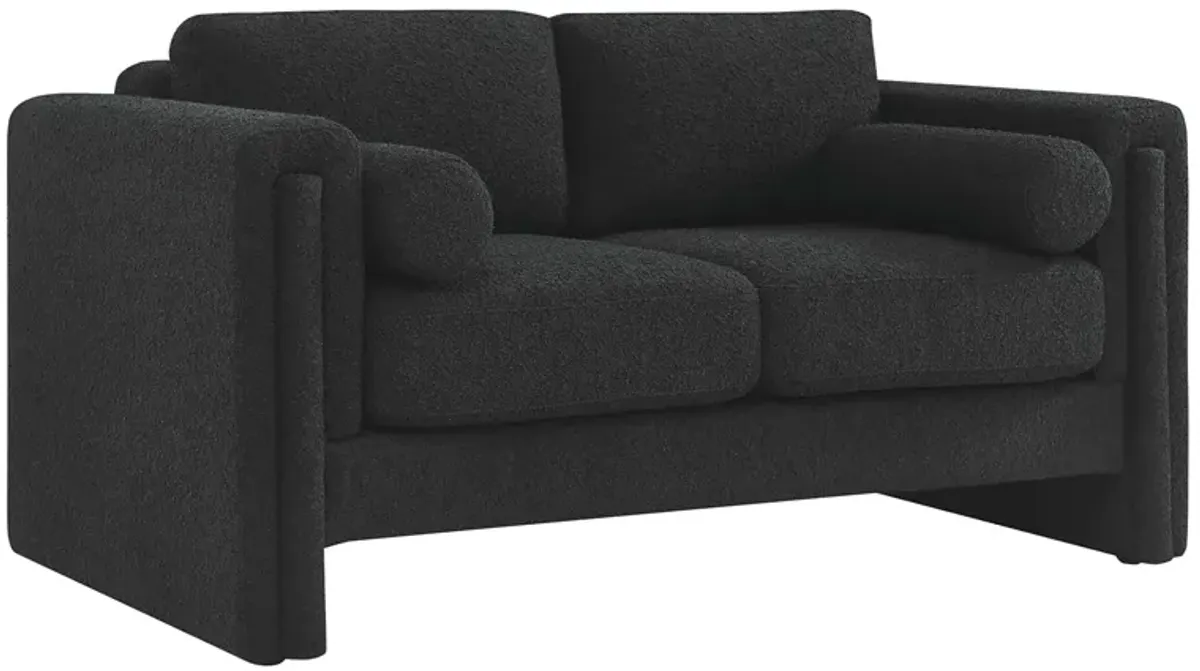 Visible Boucle Fabric Loveseat