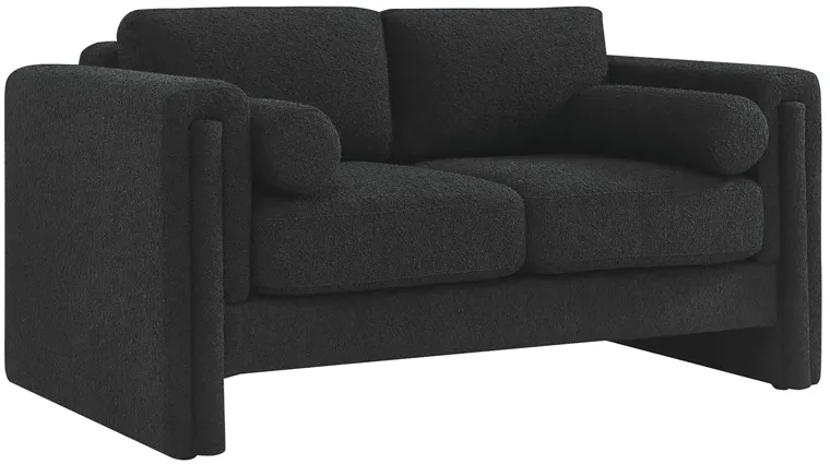 Visible Boucle Fabric Loveseat