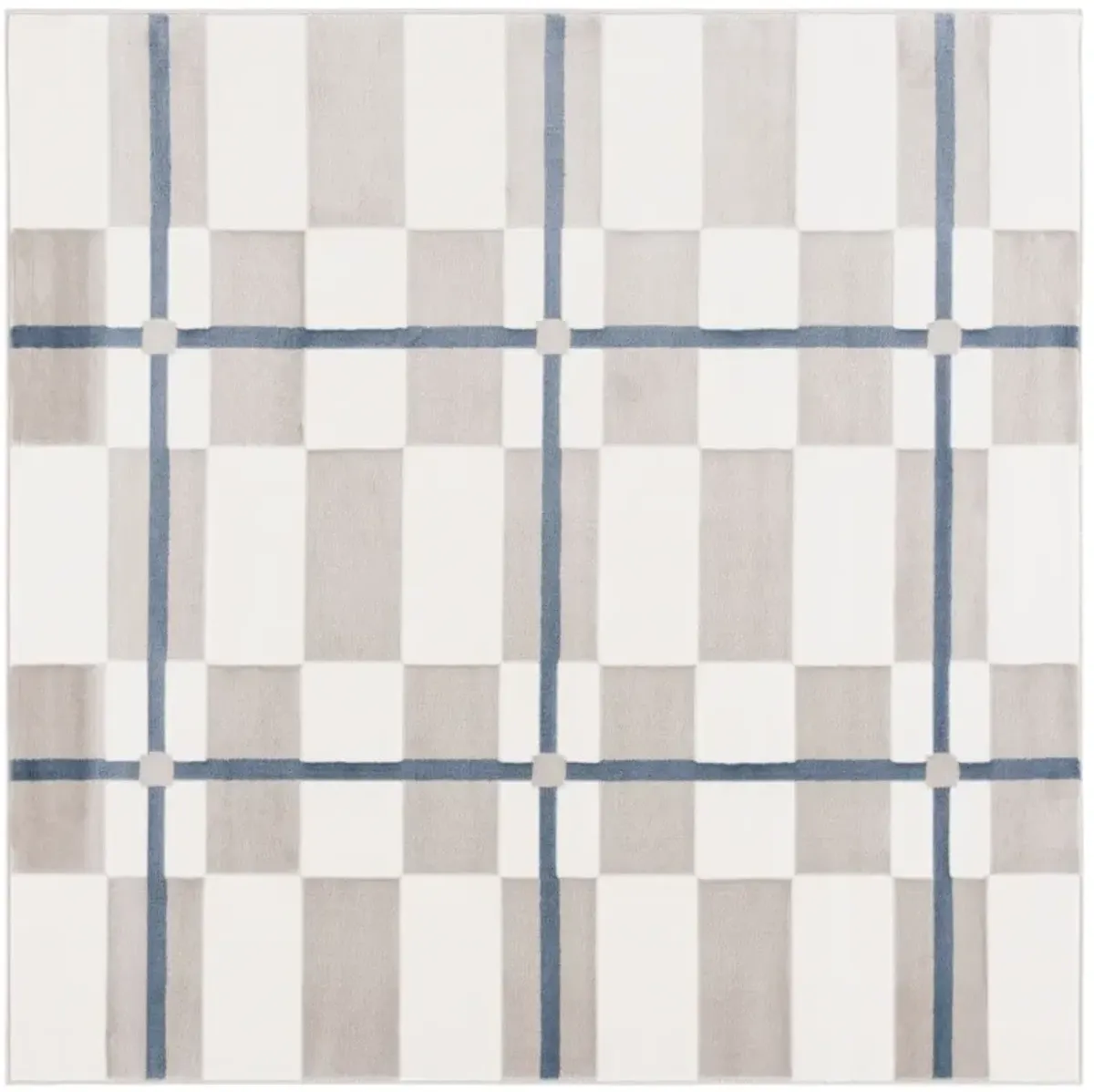 GROOVE 114 IVORY  6'-7' x 6'-7' Square Square Rug