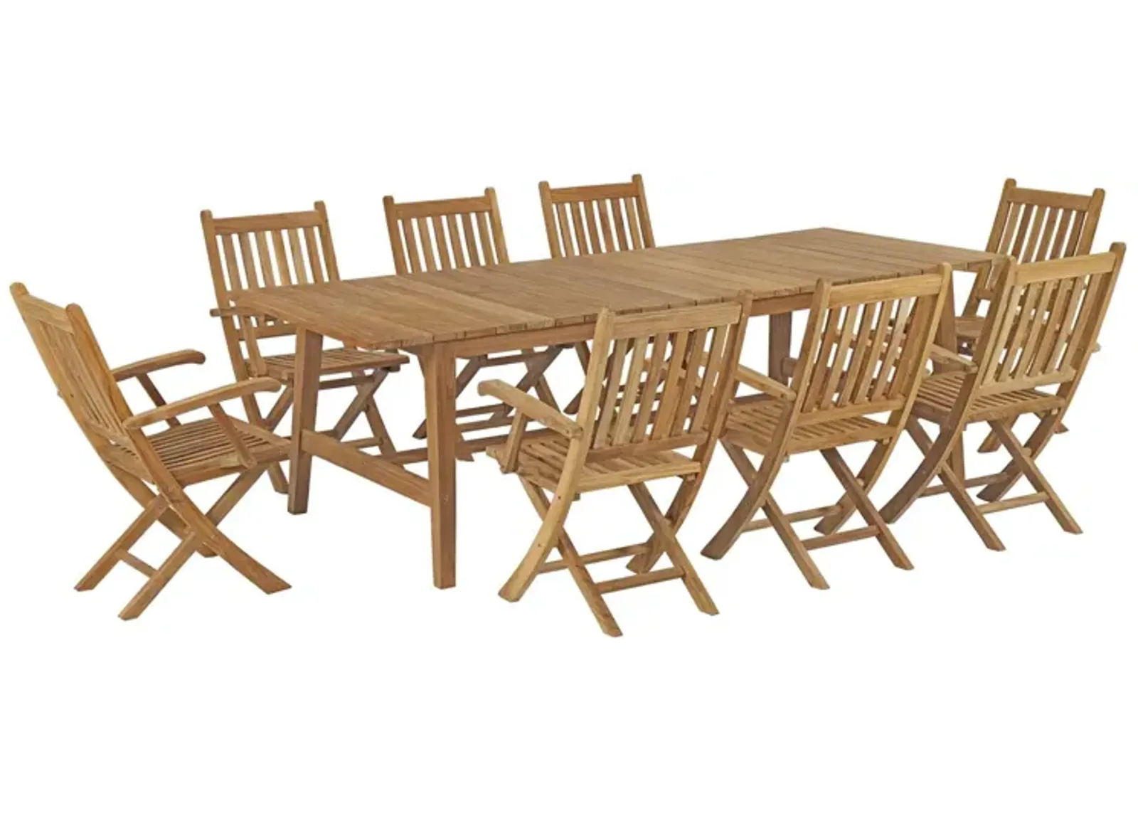 Marina 9 Piece Outdoor Patio Teak Dining Set