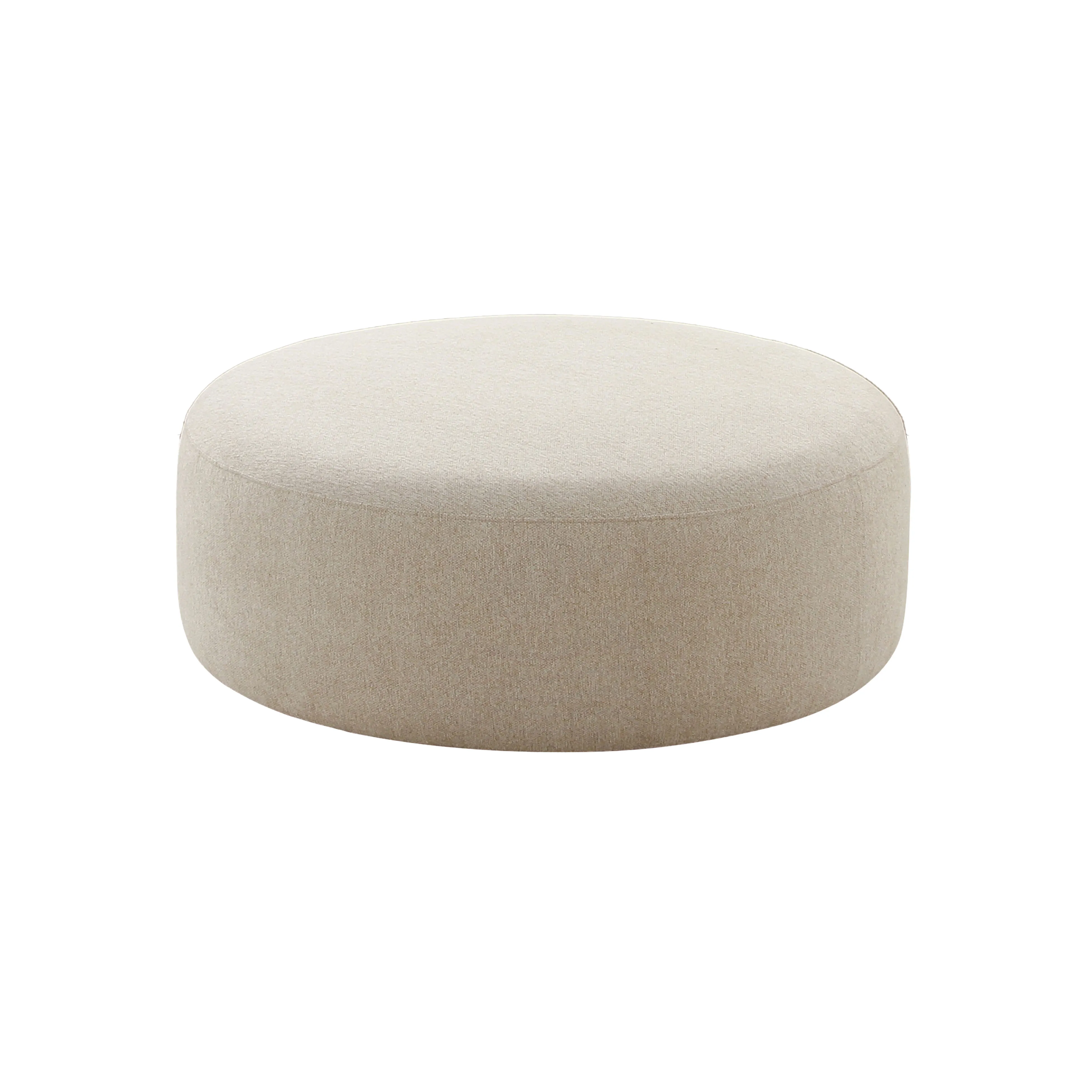 Broohah Beige Linen Ottoman