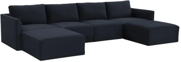 Willow Navy Modular U Sectional