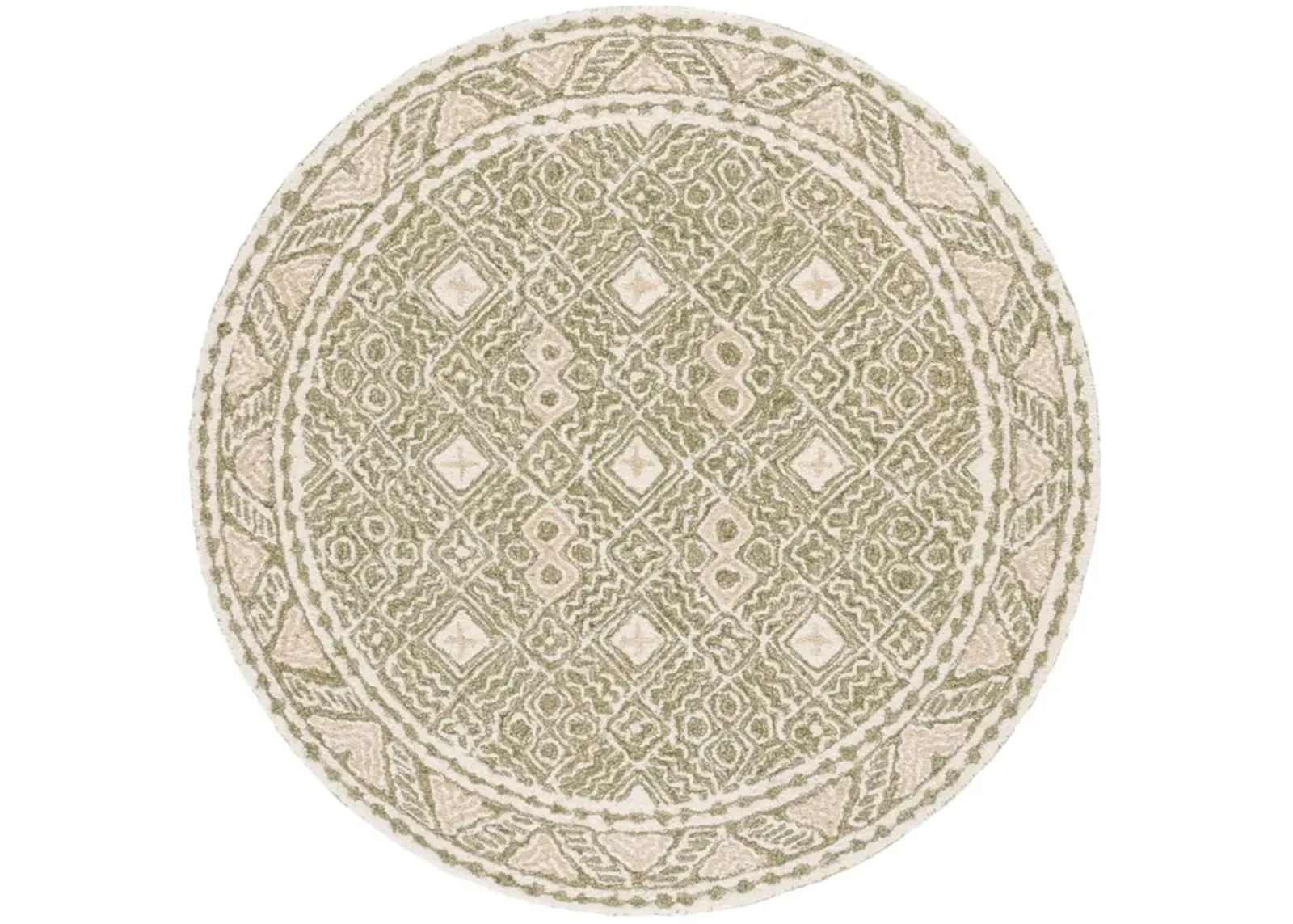 MICRO-LOOP 803 GREEN  5' x 5' Round Round Rug