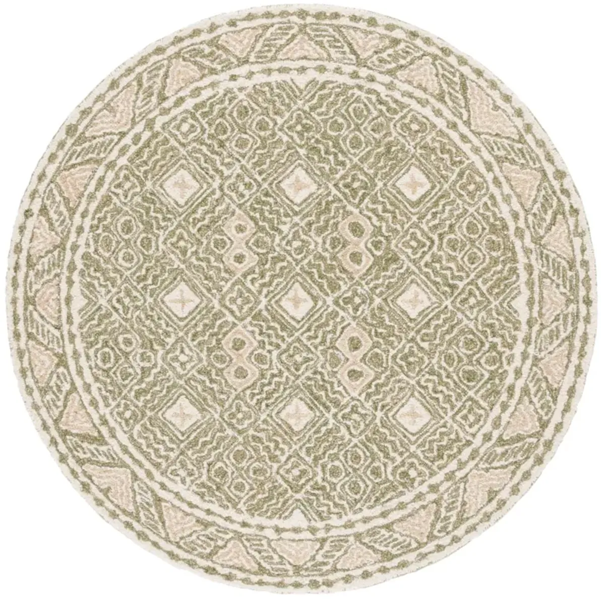 MICRO-LOOP 803 GREEN  5' x 5' Round Round Rug