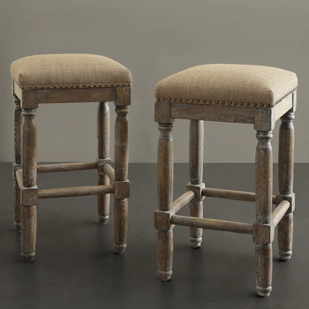 Madison Park Cirque Sand Counter Stool Set of 2