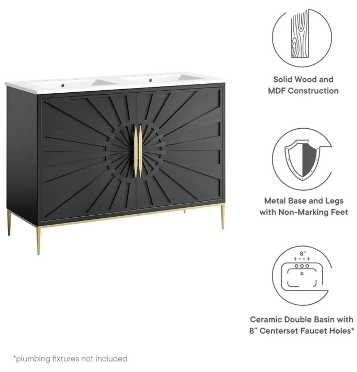 Awaken 48" Double Sink Bathroom Vanity