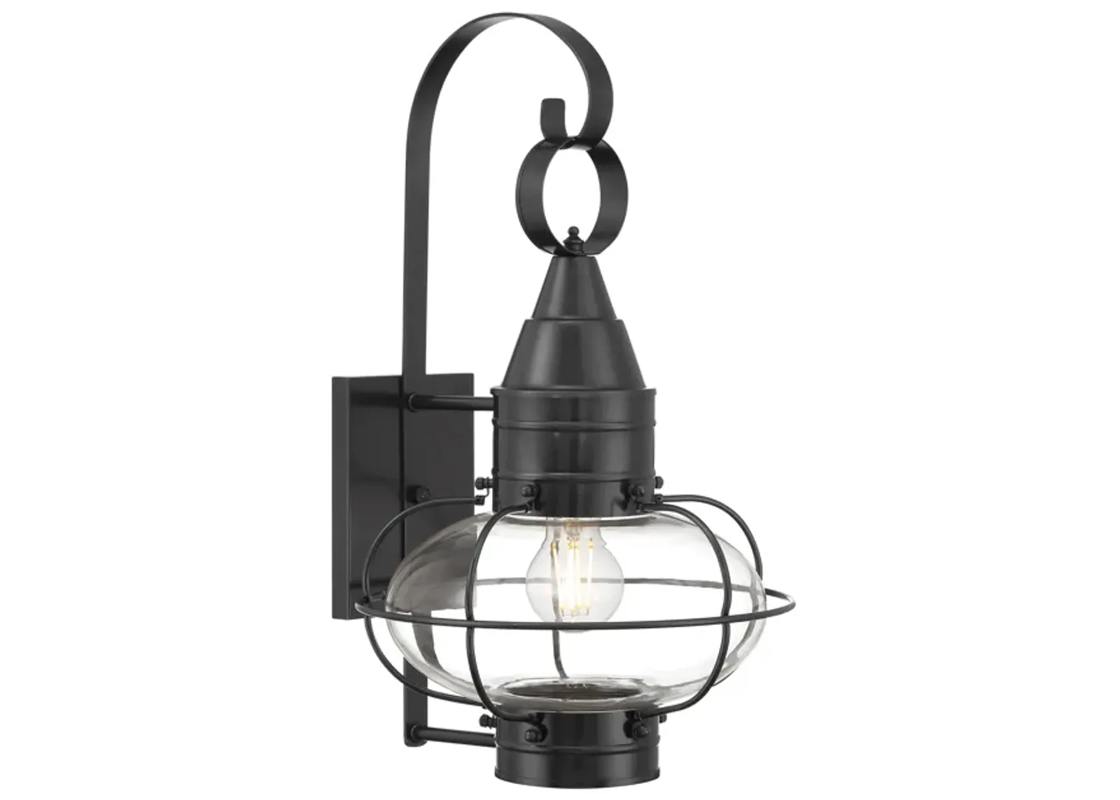 Classic Onion Outdoor Wall Light - Gun Metal with Clear Glass