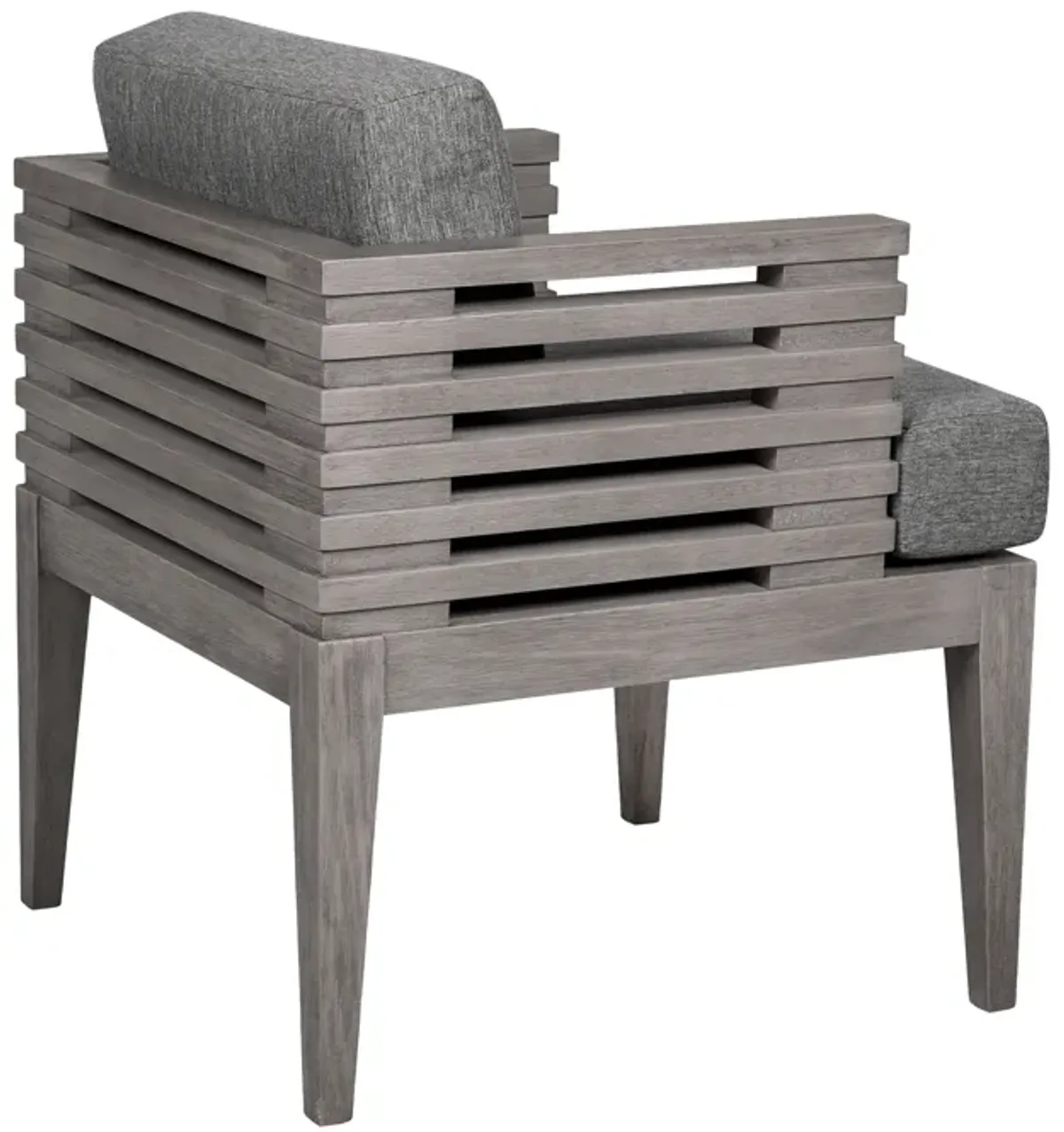 Vivid Outdoor Patio 5 Piece Dining Set in Gray Eucalyptus Wood with Gray Olefin Cushions