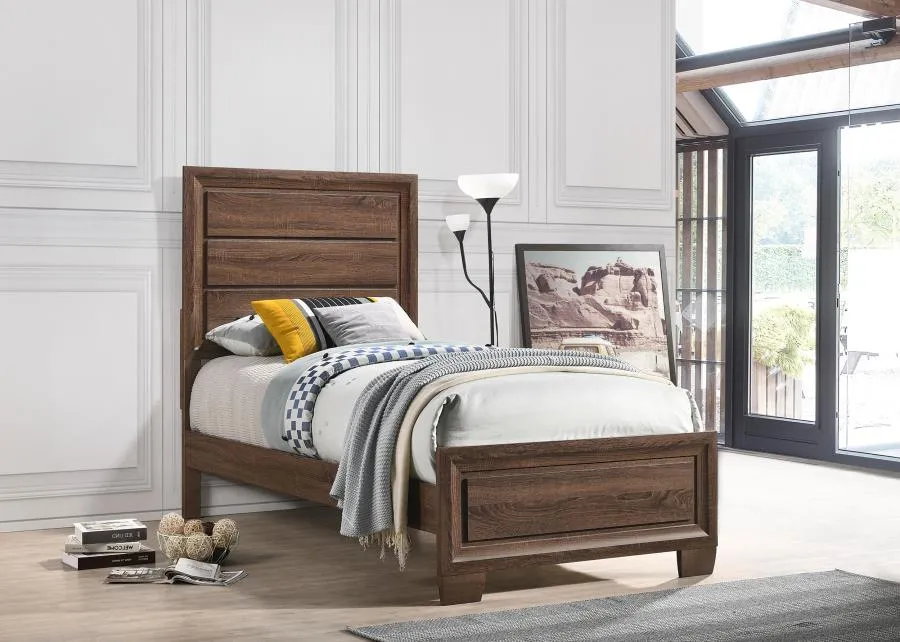 Crewkerne Twin Panel Bed Medium Warm Brown