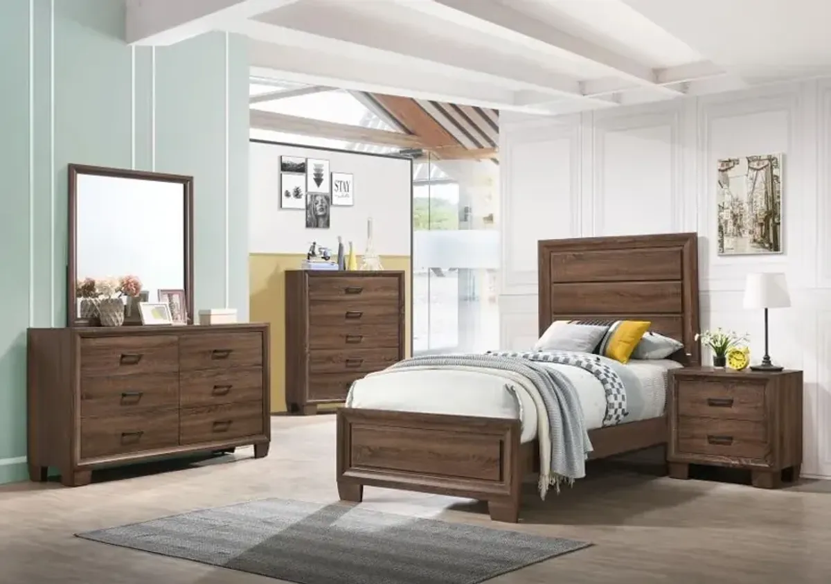 Crewkerne Twin Panel Bed Medium Warm Brown