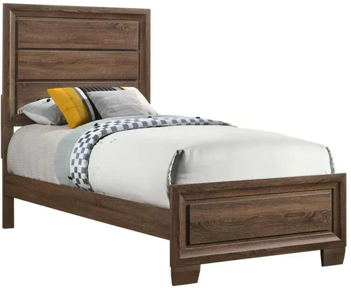 Crewkerne Twin Panel Bed Medium Warm Brown