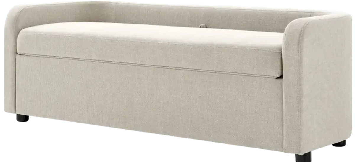 Wendy Fabric Storage Bench, Meridian Cream 