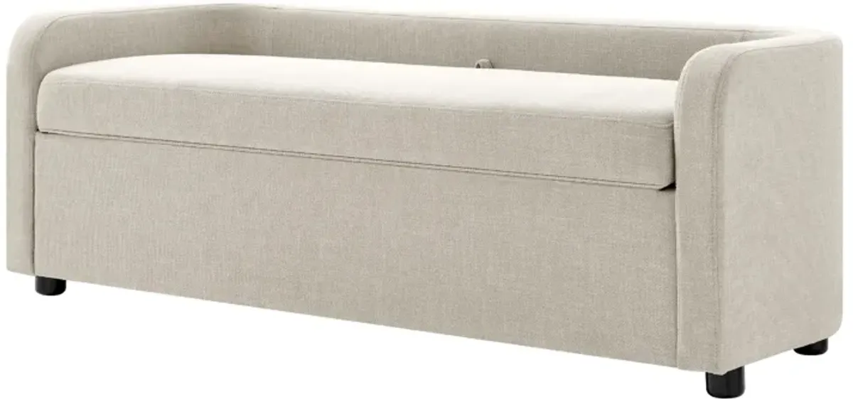 Wendy Fabric Storage Bench, Meridian Cream 