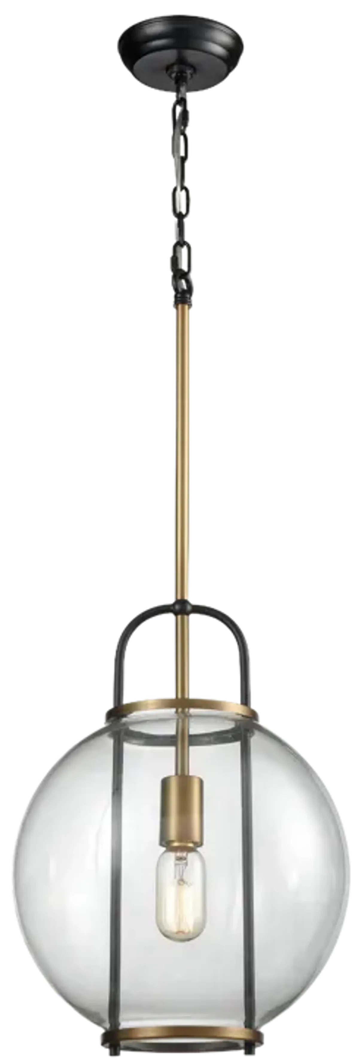 Faraday 12" Wide 1-Light Mini Pendant - Aged Brass