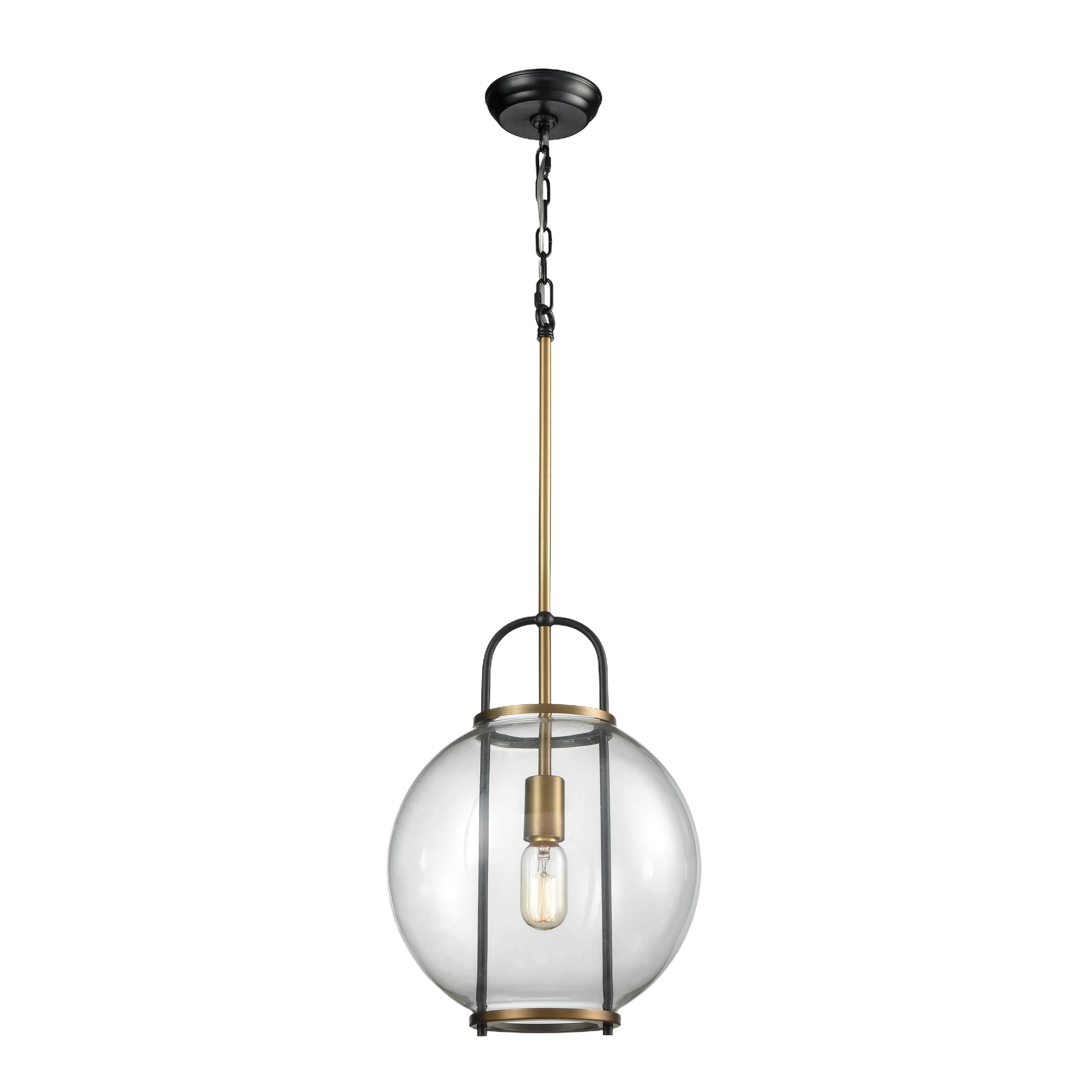 Faraday 12" Wide 1-Light Mini Pendant - Aged Brass