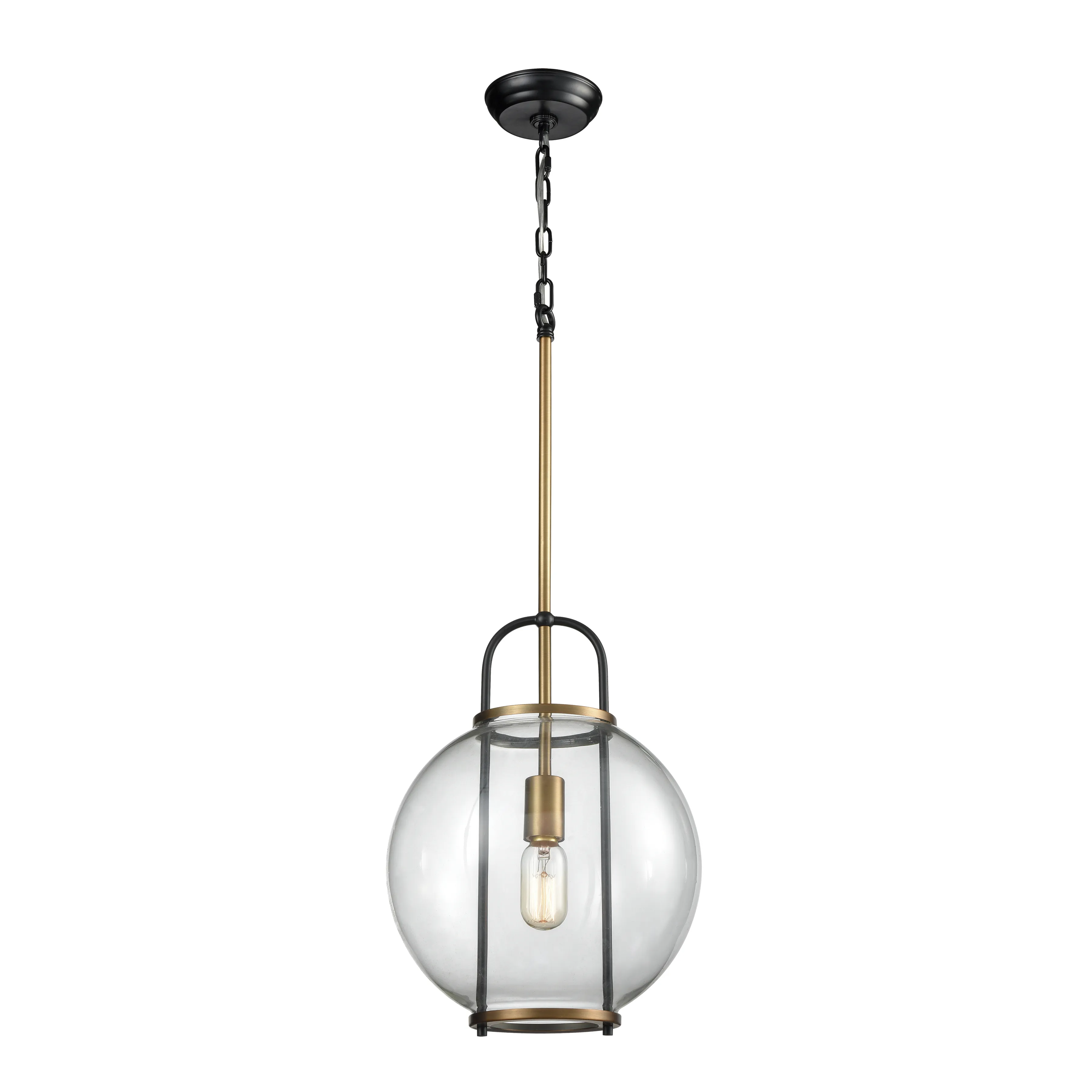 Faraday 12" Wide 1-Light Mini Pendant - Aged Brass