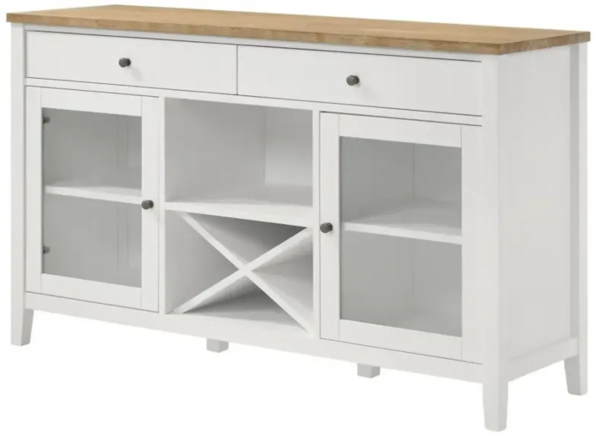 Hollis 2-door Dining Sideboard with Drawers Brown and White