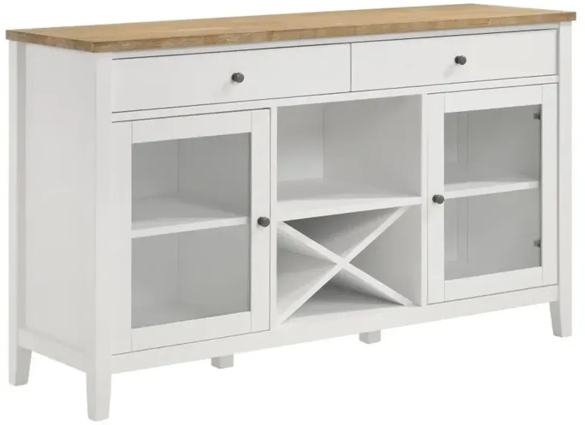 Hollis 2-door Dining Sideboard with Drawers Brown and White