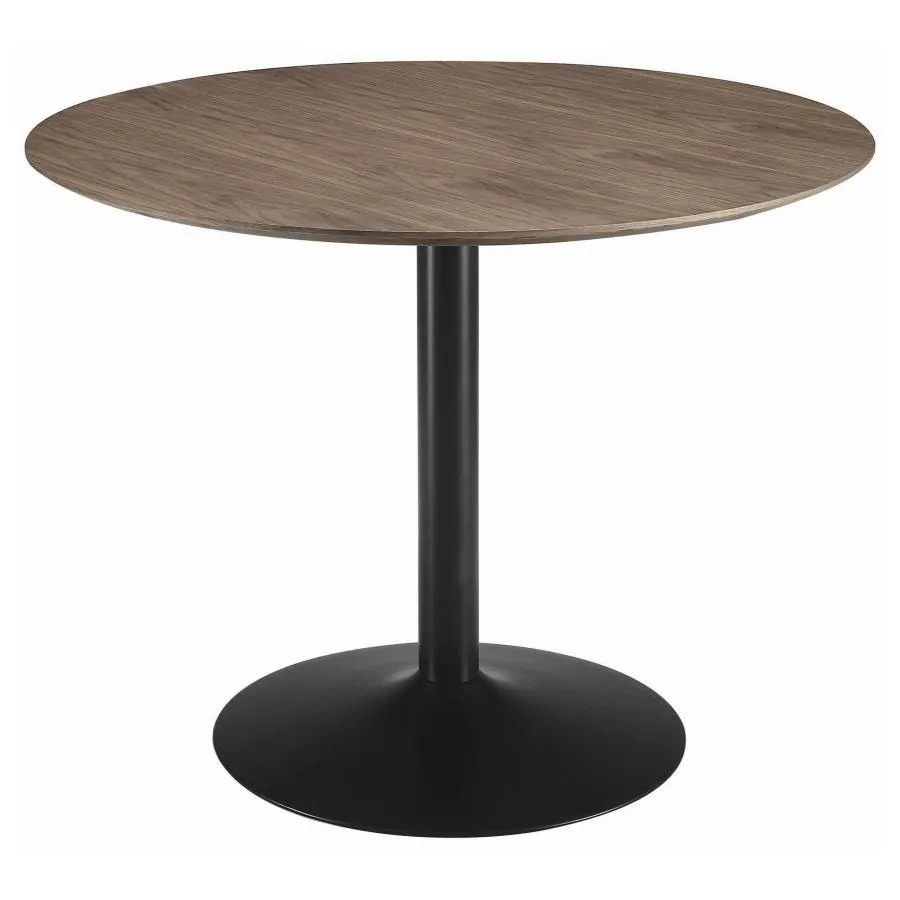 Toomevara round Dining Table Walnut And Black