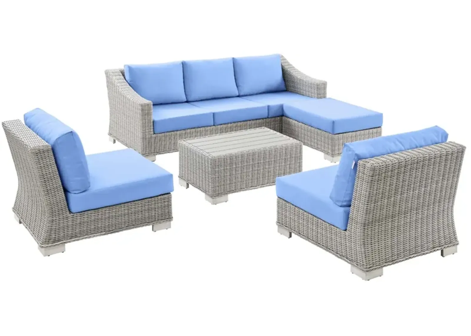 Conway 5-Piece Outdoor Patio Wicker Rattan Furniture Set